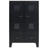 Wardrobe Metal Industrial Style 67x35x107 cm Black