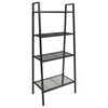 alt="Ladder Bookcase 4 Tiers Metal Black"