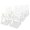 alt="Reclining Garden Chairs 6 pcs Plastic White""