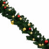 Christmas Garland Decorated with Baubles and LED Lights 10 m