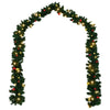 Christmas Garland Decorated with Baubles and LED Lights 20 m