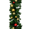Christmas Garland Decorated with Baubles and LED Lights 20 m