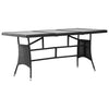 alt="Garden Table Black 170x80x74 cm Poly Rattan"