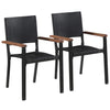 alt="Outdoor Chairs 2 pcs Poly Rattan Black"