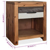 Bedside Table Solid Acacia Wood 40x30x48 cm