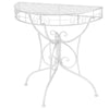 alt="Side Table Vintage Style Half Round Metal 72x36x74 cm Silver"