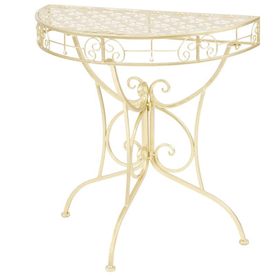alt="Side Table Vintage Style Half Round Metal 72x36x74 cm Gold"