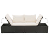 Garden Bed Black 195x60 cm Poly Rattan
