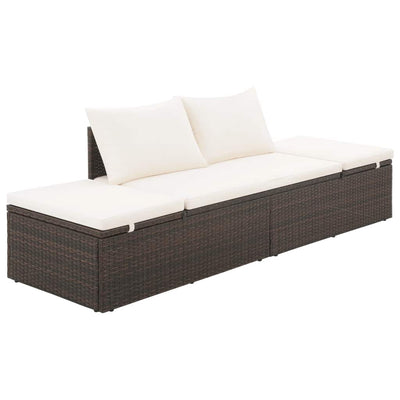 alt="Garden Bed Brown 195x60 cm Poly Rattan"