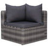 5 Piece Garden Sofa Set with Cushions & Pillows Poly Rattan Grey