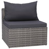 5 Piece Garden Sofa Set with Cushions & Pillows Poly Rattan Grey