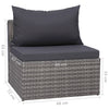 5 Piece Garden Sofa Set with Cushions & Pillows Poly Rattan Grey