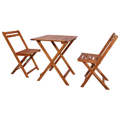 alt="3 Piece Folding Bistro Set Solid Acacia Wood"