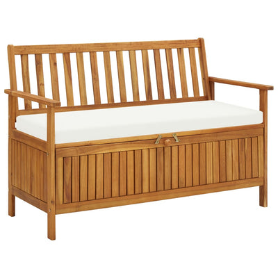 alt="Garden Storage Bench Solid Acacia Wood 120x63x84 cm"