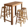 alt="Bar Table and Stool Set 5 Pieces Solid Acacia Wood""