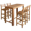 alt="Bar Table and Chair Set 5 Pieces Solid Acacia Wood"