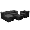 alt="4 Piece Garden Lounge Set Poly Rattan Black and Grey"