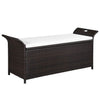 alt="Storage Bench with Cushion 138 cm Poly Rattan Brown"