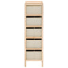 Storage Rack with 5 Fabric Baskets Cedar Wood Beige