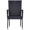 Stackable Outdoor Chairs 2 pcs Poly Rattan Black