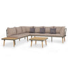 alt="4 Piece Garden Lounge Set with Cushions Solid Acacia Wood Brown"