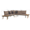 4 Piece Garden Lounge Set with Cushions Solid Acacia Wood Brown