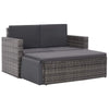 alt="2 Piece Garden Lounge Set with Cushions Poly Rattan Grey"