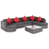 alt="8 Piece Garden Lounge Set with Cushions Poly Rattan Grey"