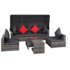 7 Piece Garden Lounge Set with Cushions Poly Rattan Grey