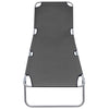 Foldable Sunlounger with Adjustable Backrest Grey