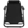 Folding Sun Loungers 2 pcs with Footrests Steel Black