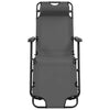 Folding Sun Loungers 2 pcs with Footrests Steel Grey