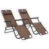 alt="Folding Sun Loungers 2 pcs with Footrests Steel Brown""