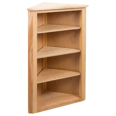 alt="Corner Shelf 59x36x100 cm Solid Oak Wood"