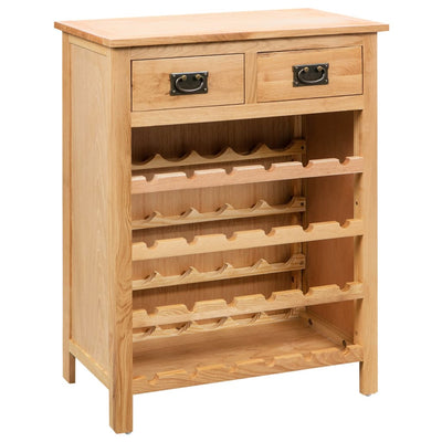 alt="Wine Cabinet 72x32x90 cm Solid Oak Wood"