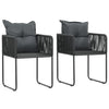 alt="Outdoor Chairs 2 pcs with Pillows Poly Rattan Black"