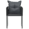 Outdoor Chairs 2 pcs with Pillows Poly Rattan Black