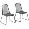 alt="Outdoor Chairs 2 pcs Poly Rattan Black"