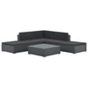 alt="6 Piece Garden Lounge Set with Cushions Poly Rattan Black"