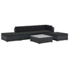 6 Piece Garden Lounge Set with Cushions Poly Rattan Black