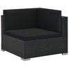 6 Piece Garden Lounge Set with Cushions Poly Rattan Black