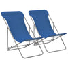 alt="Folding Beach Chairs 2 pcs Steel and Oxford Fabric Blue"