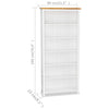 6-Tier Bookcase 80x23x180 cm Solid Oak Wood
