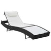 alt="Sun Lounger with Pillow Poly Rattan Black""