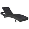 alt="Sun Lounger Poly Rattan and Textilene Black"