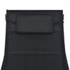 Sun Lounger Poly Rattan and Textilene Black