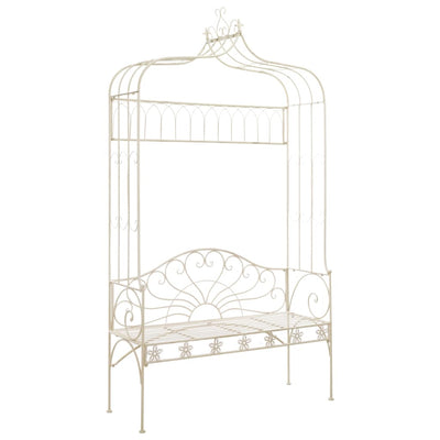 alt="Garden Bench 122 cm Iron Antique White""