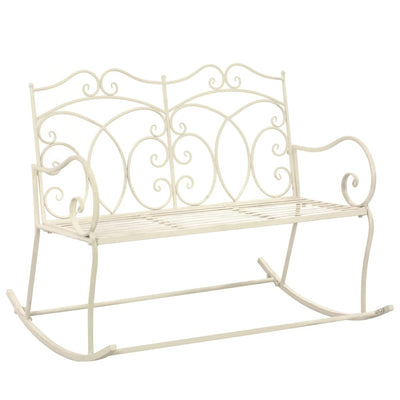 alt="Garden Bench 104 cm Iron Antique White""