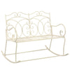 alt="Garden Bench 104 cm Iron Antique White""