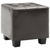 Tub Chair with Footstool Dark Brown Faux Leather